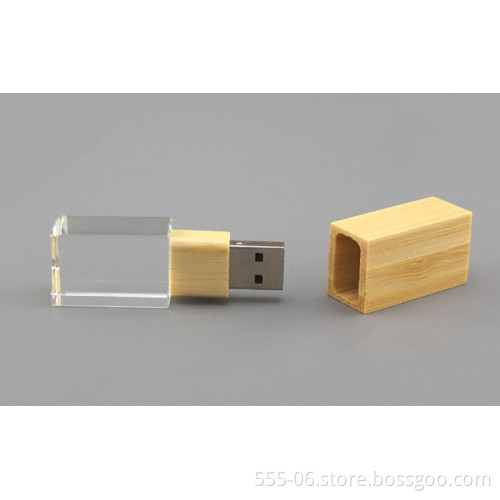 Anti copy Wood Crystal USB Memory with LED Light Function